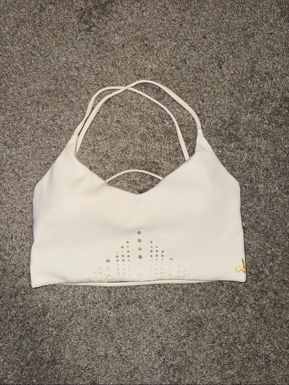 Crop Shop Boutique Strappy Open Back Perforated Bra